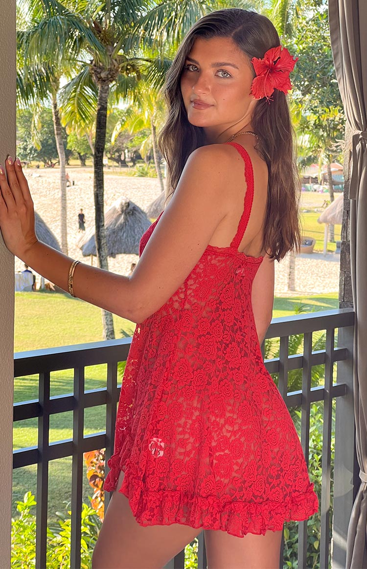 All Mine Red Lace Mini Dress — 12