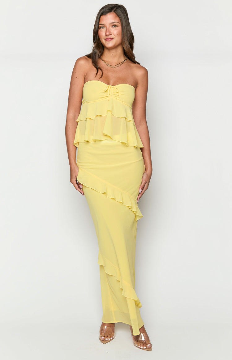 Raleigh Yellow Ruffle Maxi Skirt — 3