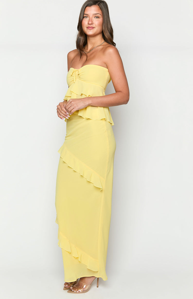 Raleigh Yellow Ruffle Maxi Skirt — 4