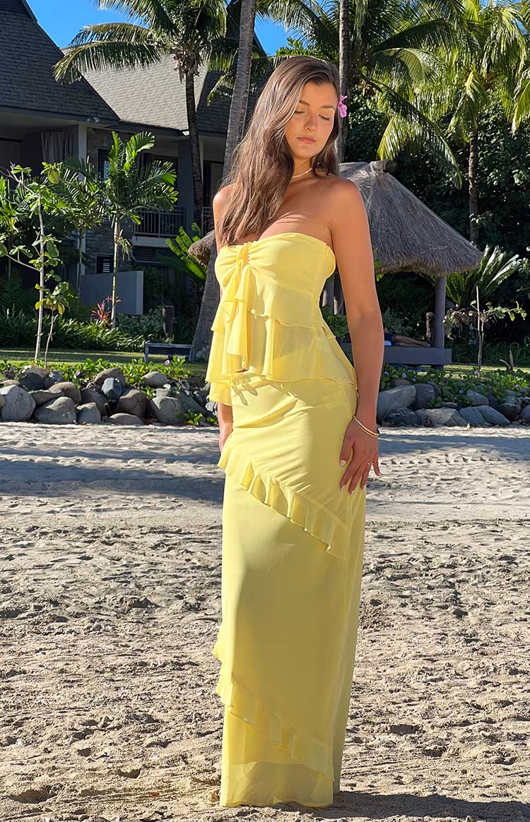 Raleigh Yellow Ruffle Maxi Skirt — 7
