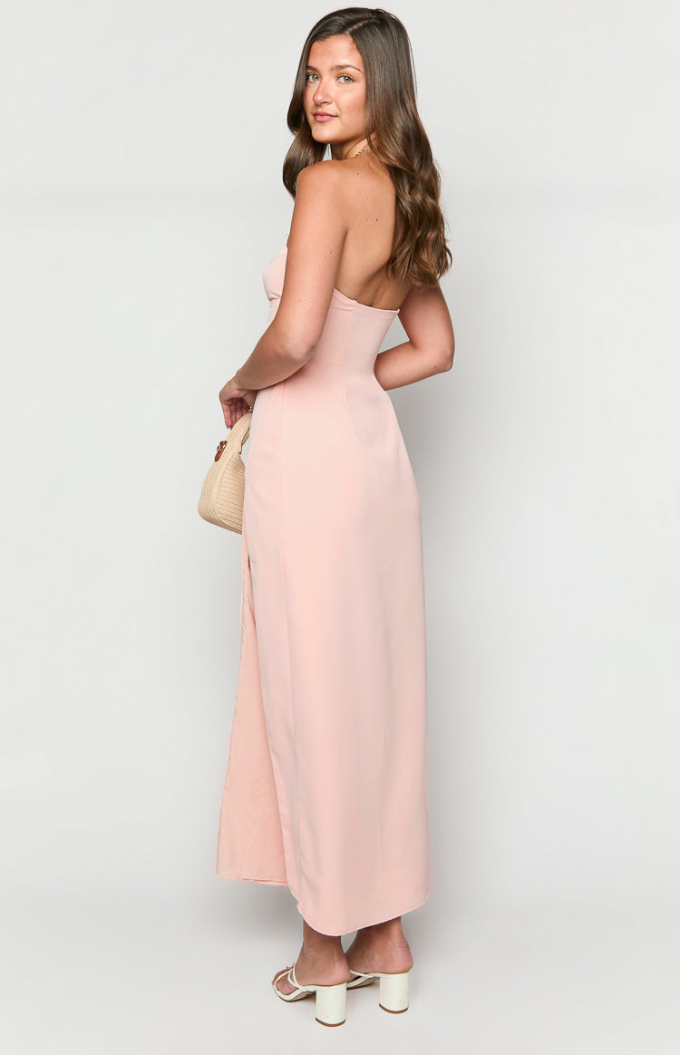 Lenora Pink Strapless Maxi Dress — 5