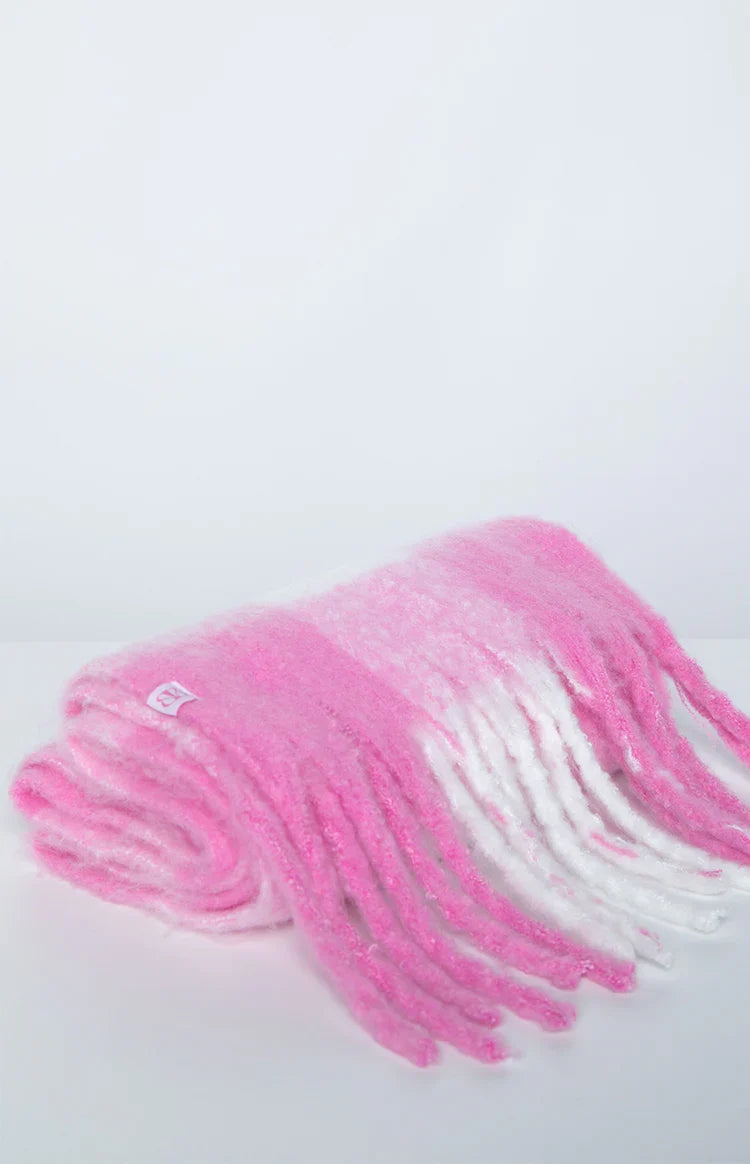 Pink Check Blanket Scarf — 4