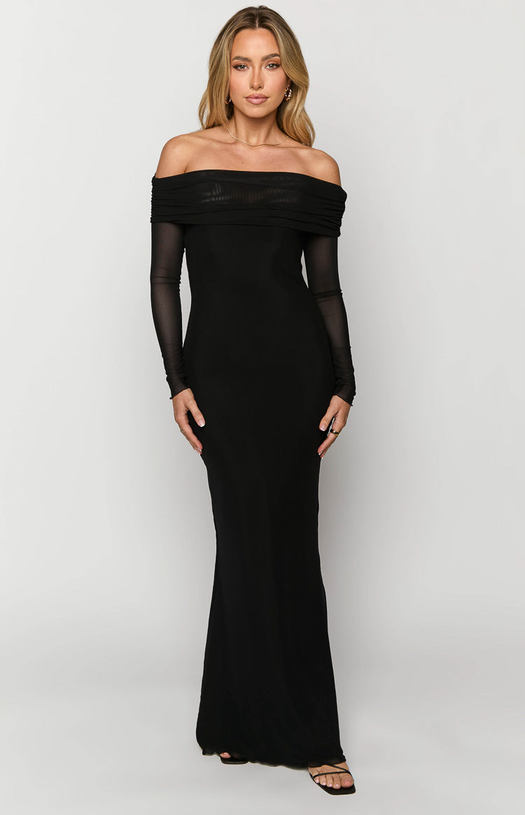 Coraline Black Long Sleeve Maxi Dress — 4