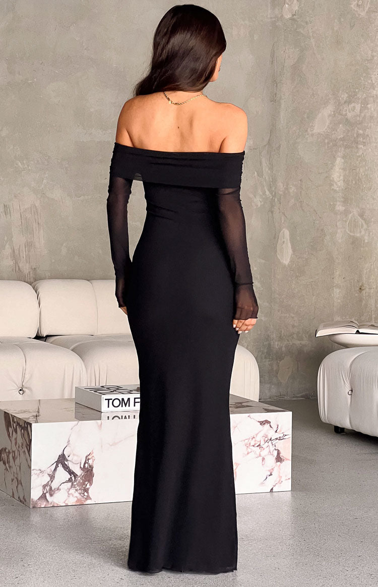 Coraline Black Long Sleeve Maxi Dress — 8