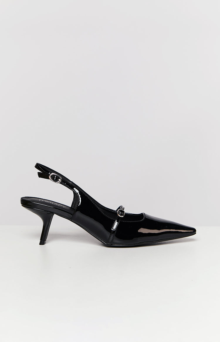 Therapy Parlour Black Patent Heels — 6