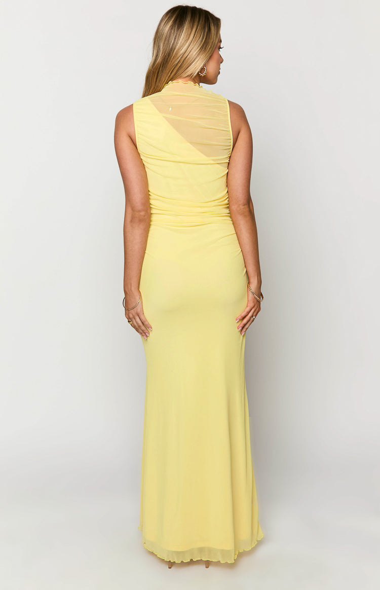 Luca Yellow Mesh Maxi Dress — 5
