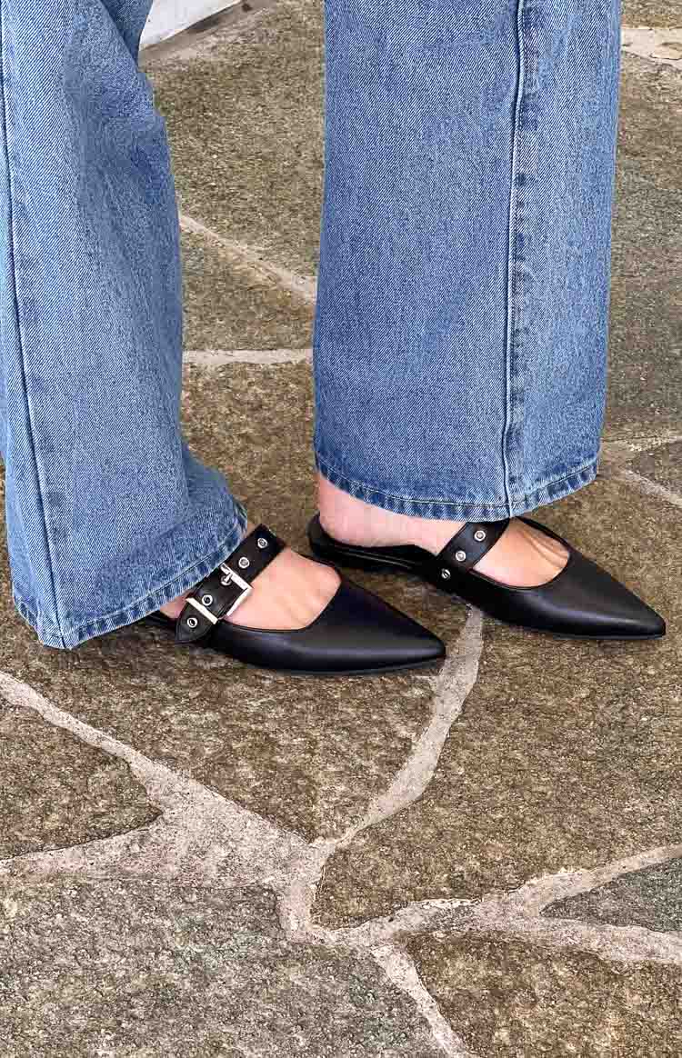 Billini Halsy Black Mules — 1
