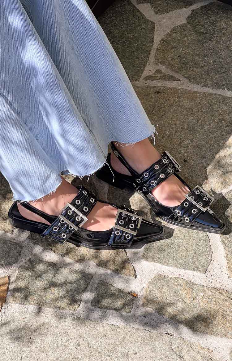 Therapy Matilda Black Patent Pointed Flats — 1
