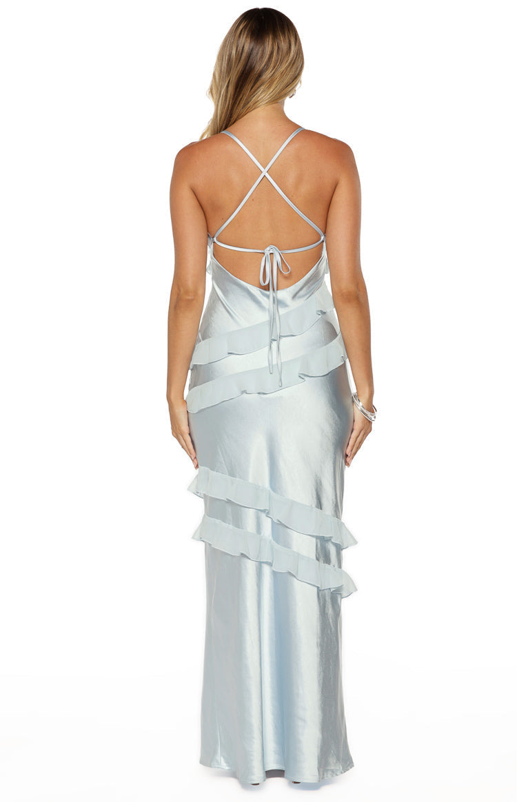 Inara Blue Ruffle Maxi Dress — 10