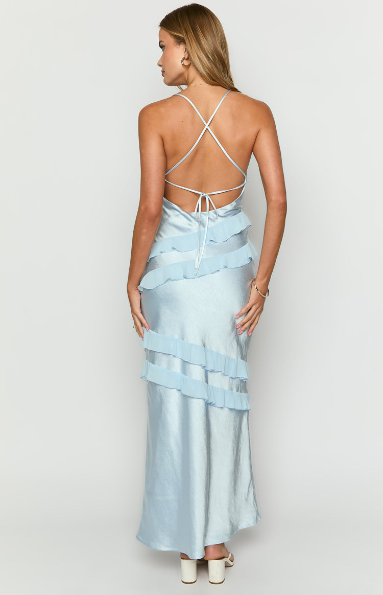 Inara Blue Ruffle Maxi Dress — 26