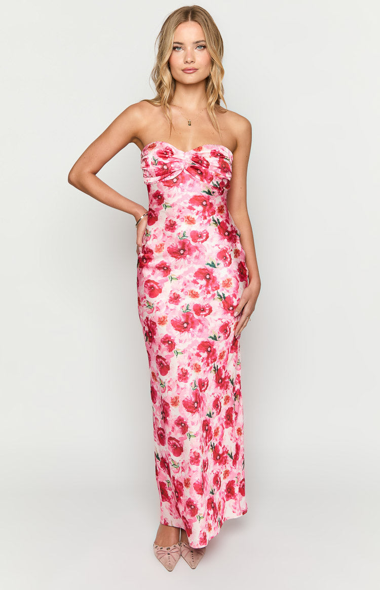 Ashley Pink Floral Formal Maxi Dress — 3