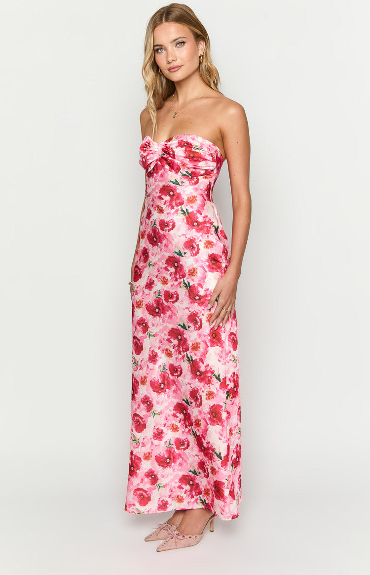 Ashley Pink Floral Formal Maxi Dress — 4