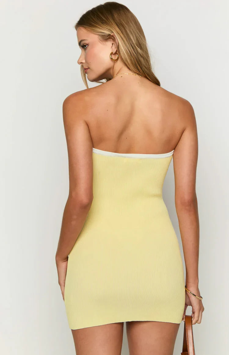 Kittie Yellow Strapless Mini Dress — 5