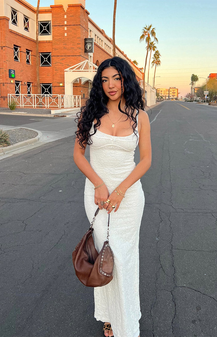 Elora White Lace Maxi Dress — 1