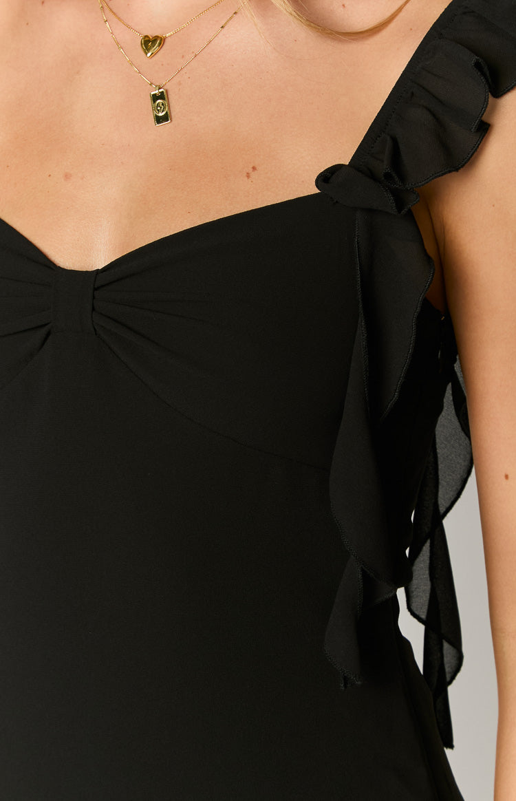 Joyce Black Chiffon Mini Dress — 8