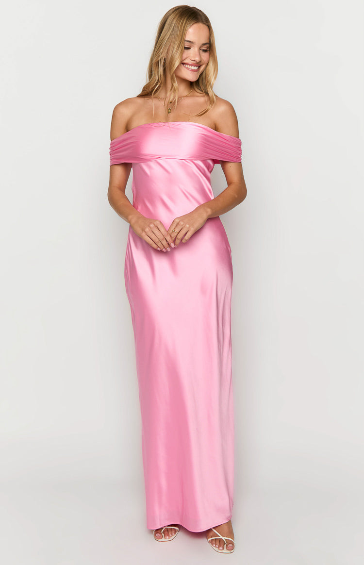 Seraphina Pink Off The Shoulder Maxi Dress — 3