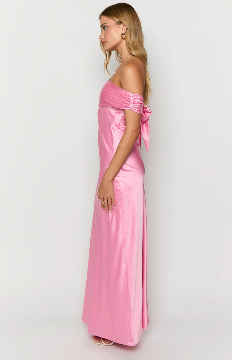Seraphina Pink Off The Shoulder Maxi Dress — 4