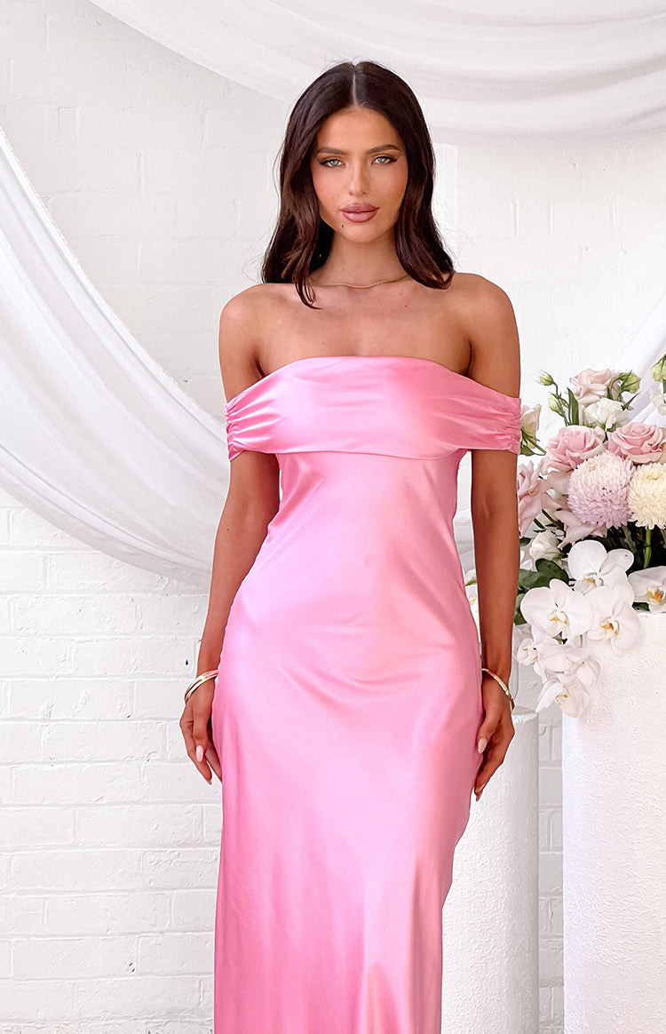 Seraphina Pink Off The Shoulder Maxi Dress — 9