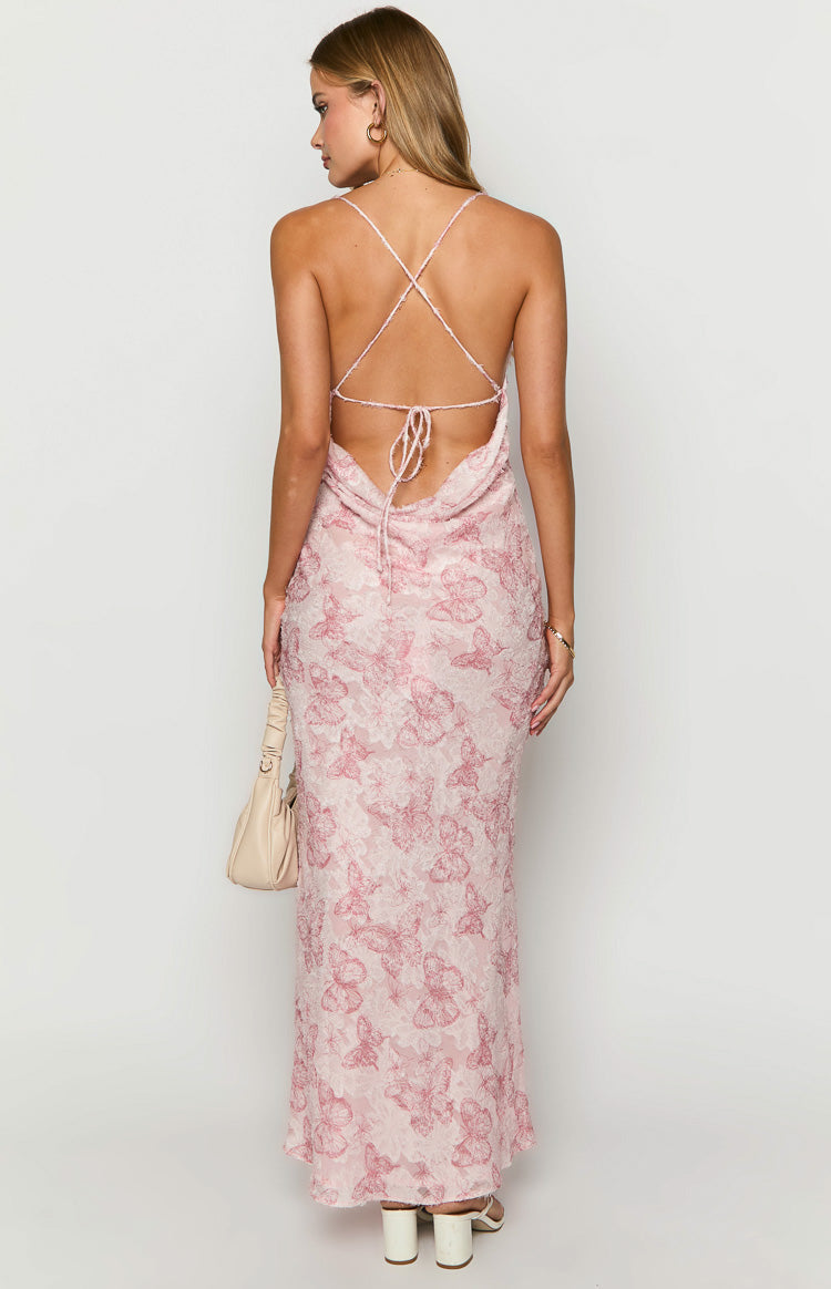 Valentina Pink Butterfly Maxi Dress — 5