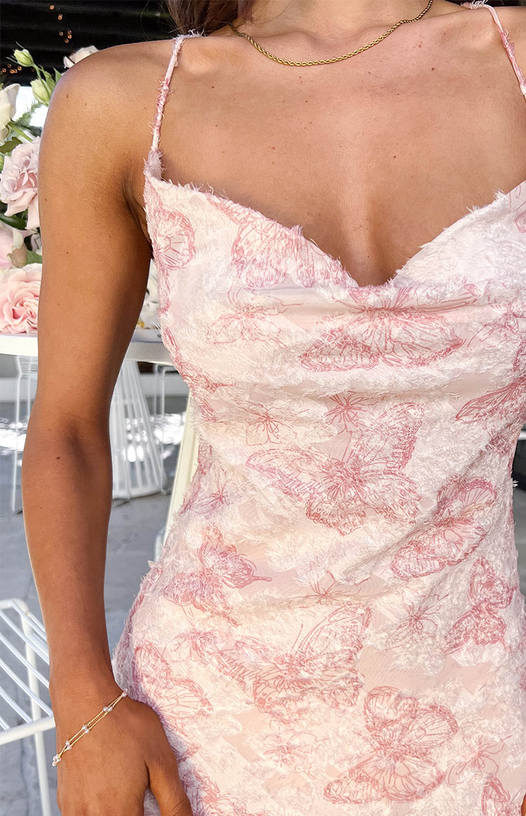 Valentina Pink Butterfly Maxi Dress — 8