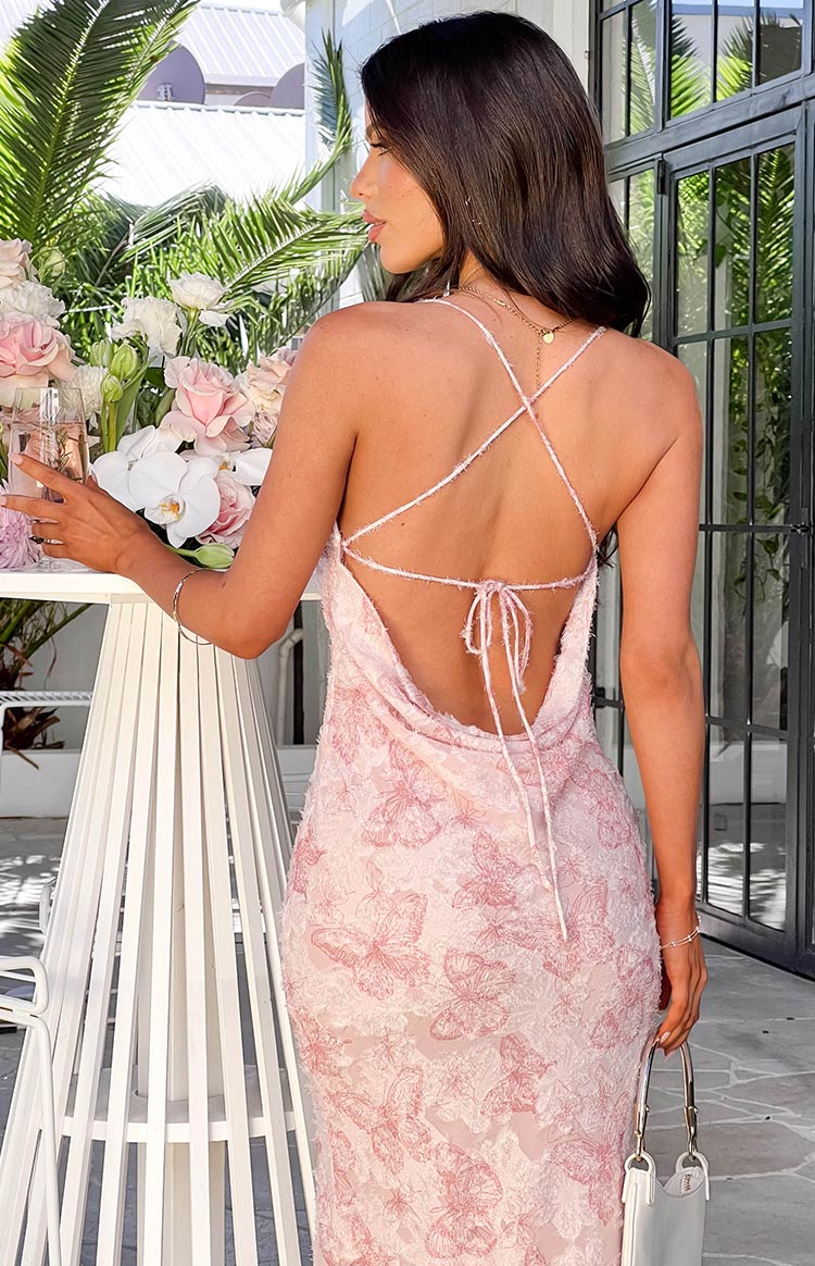 Valentina Pink Butterfly Maxi Dress — 9