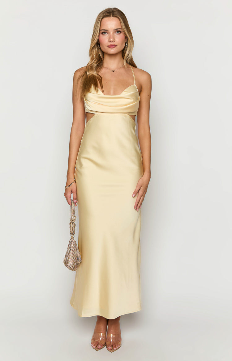 Taleah Yellow Cut Out Maxi Dress — 2