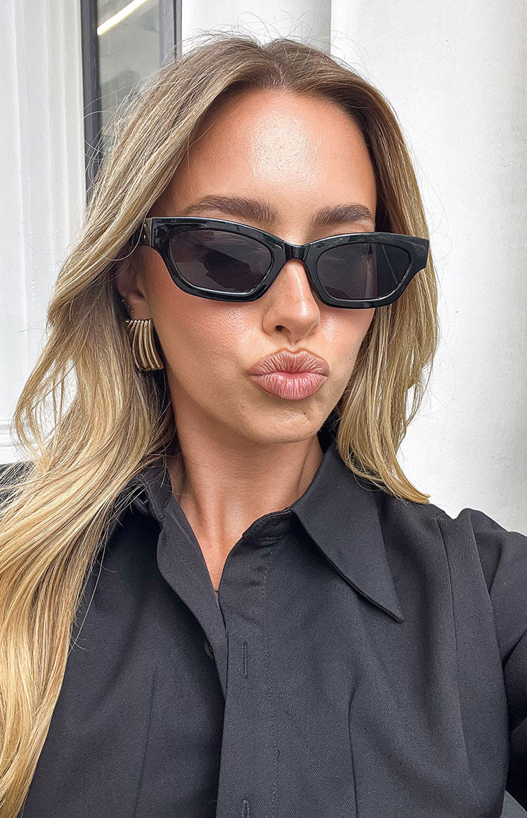 Black Slimline Sunglasses — 1