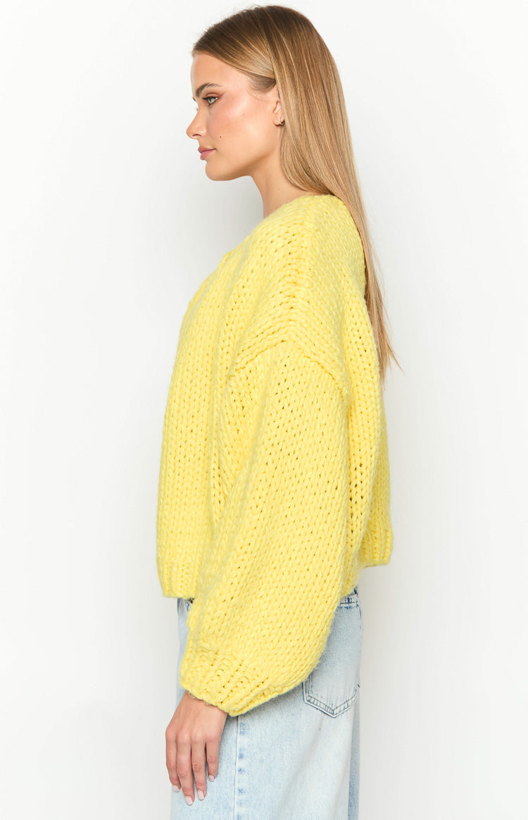 Bad Habits Yellow Knit Cardigan — 5