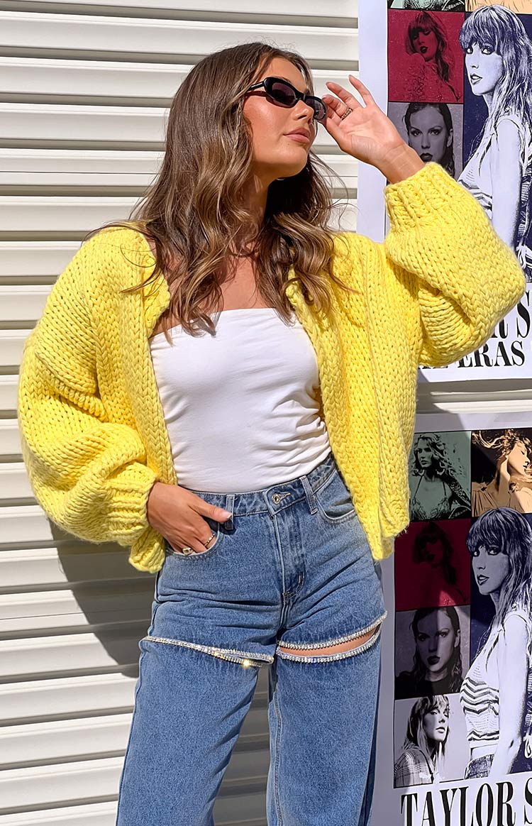 Bad Habits Yellow Knit Cardigan — 9