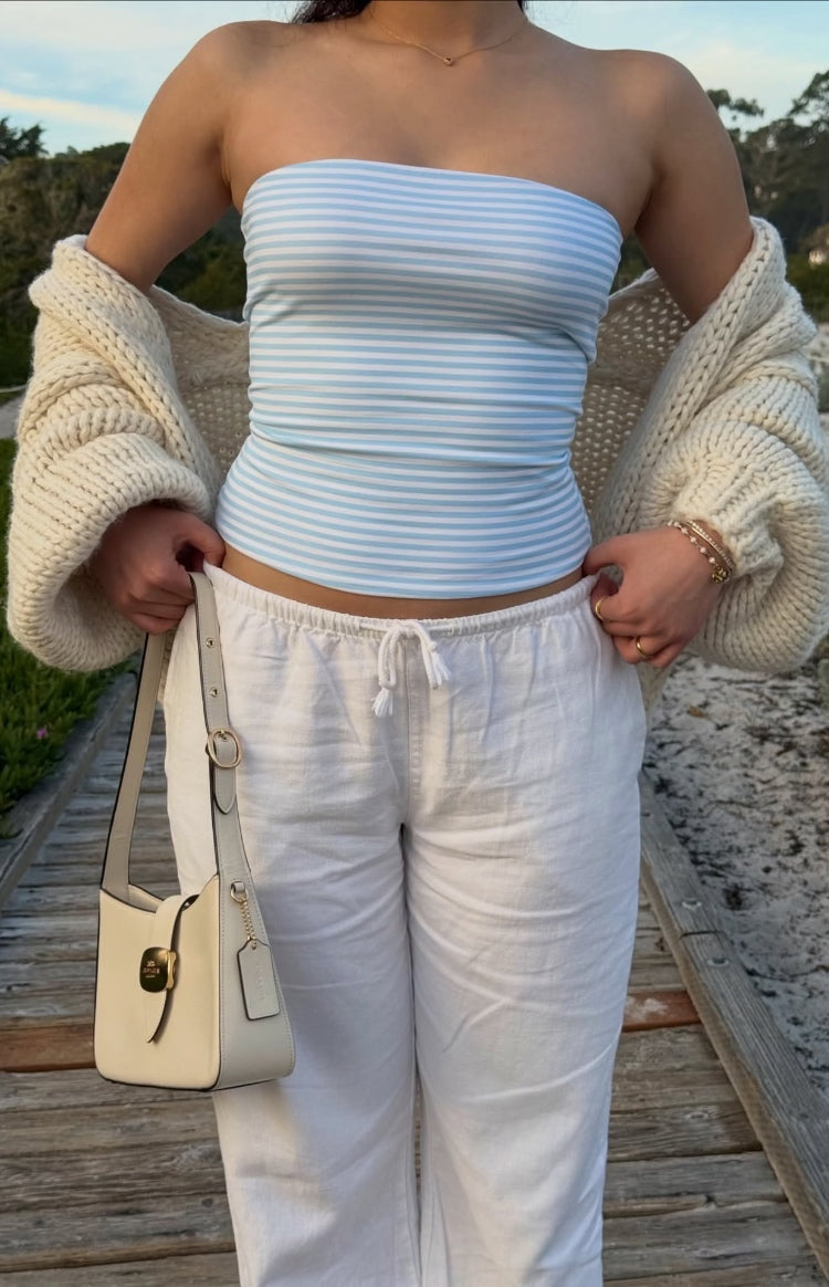 Daisy Blue Striped Tube Top — 13