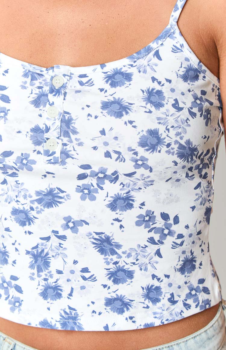 Andie Blue Floral Singlet — 6