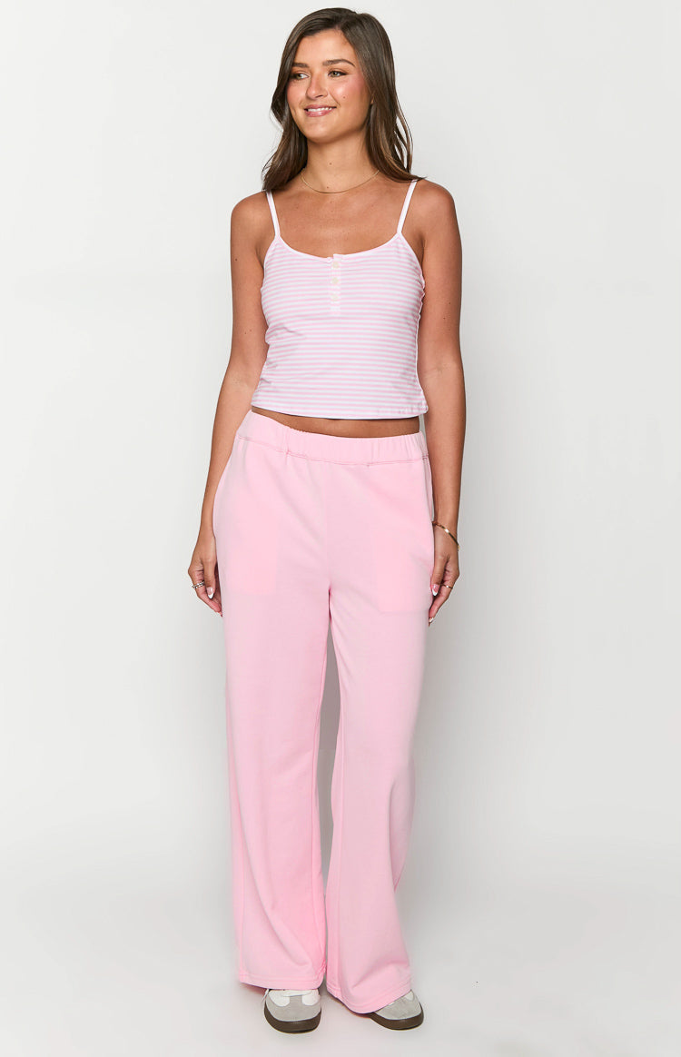 Andie Pink Striped Singlet — 3