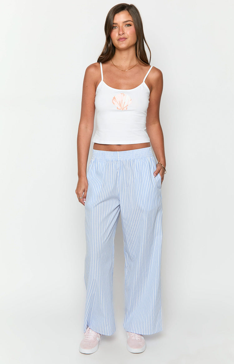 Mahalia Light Blue Stripe Pants — 1