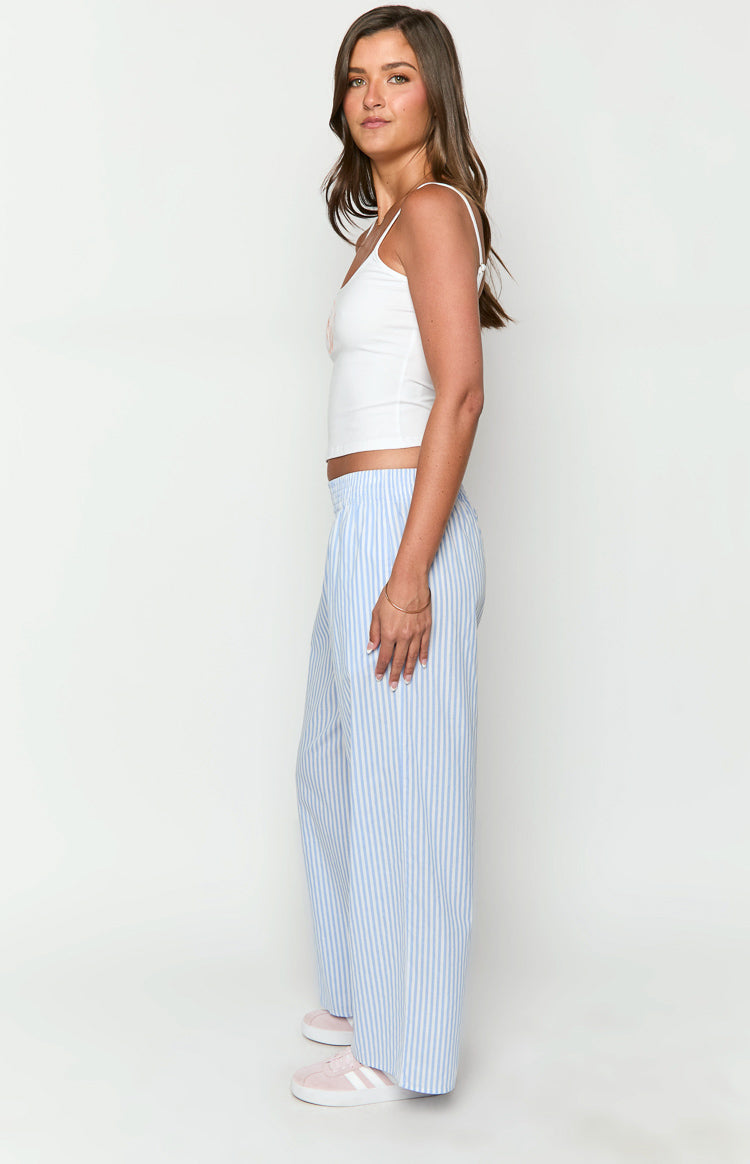 Mahalia Light Blue Stripe Pants — 4