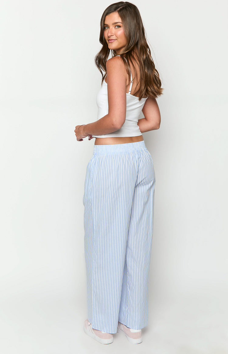 Mahalia Light Blue Stripe Pants — 5