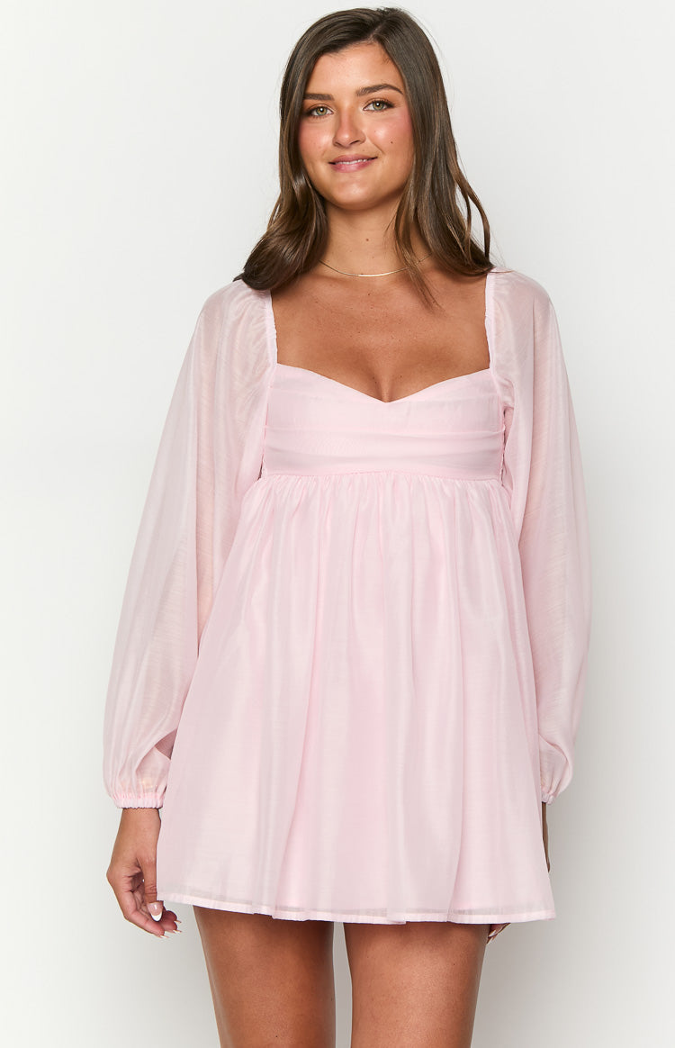 Narla Pink Long Sleeve Mini Dress — 2