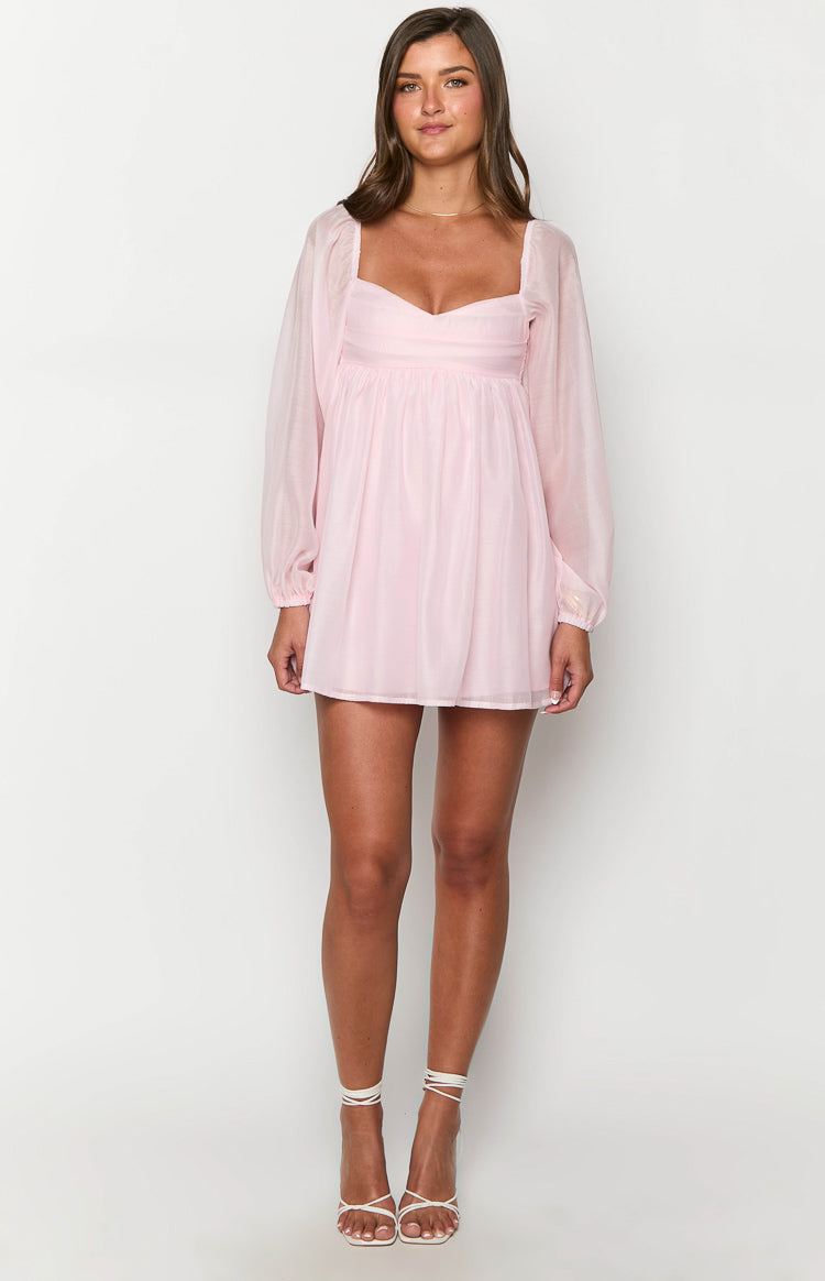Narla Pink Long Sleeve Mini Dress — 3