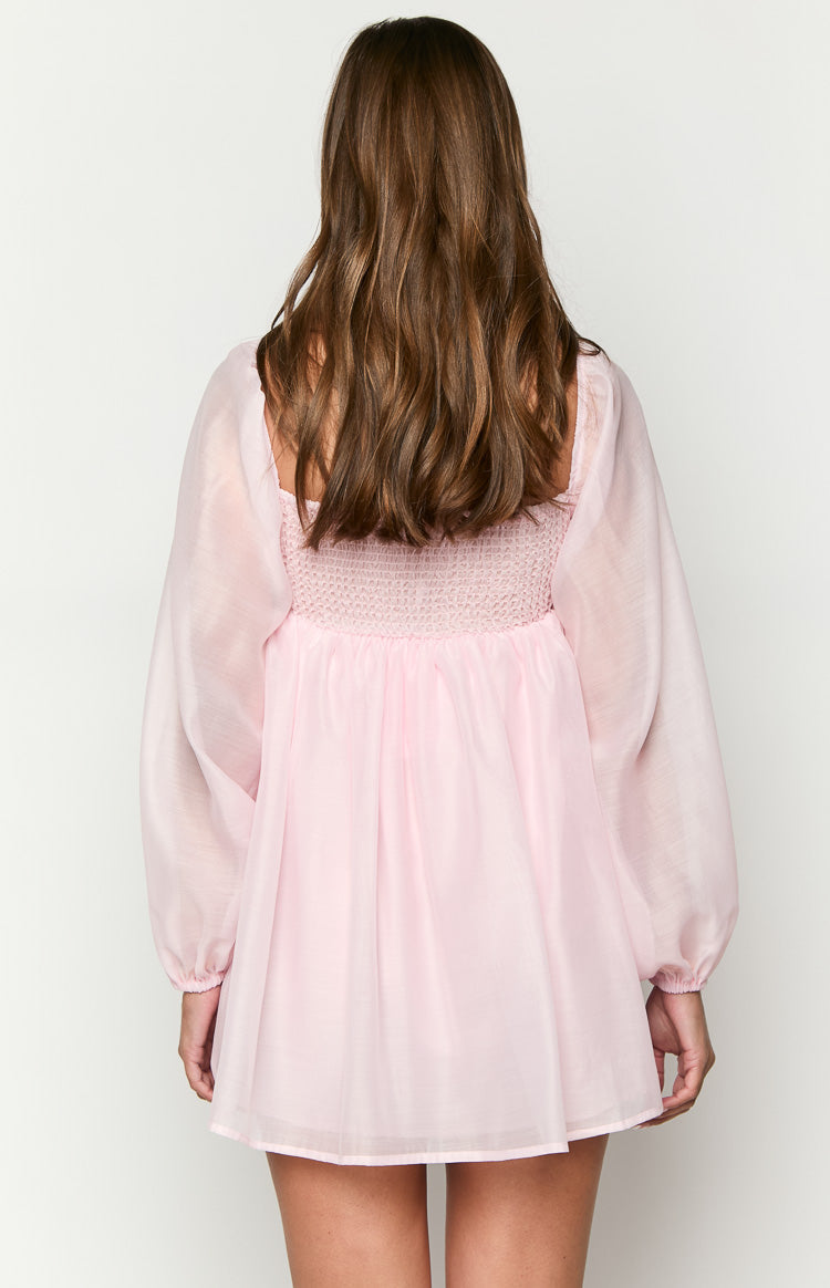 Narla Pink Long Sleeve Mini Dress — 5