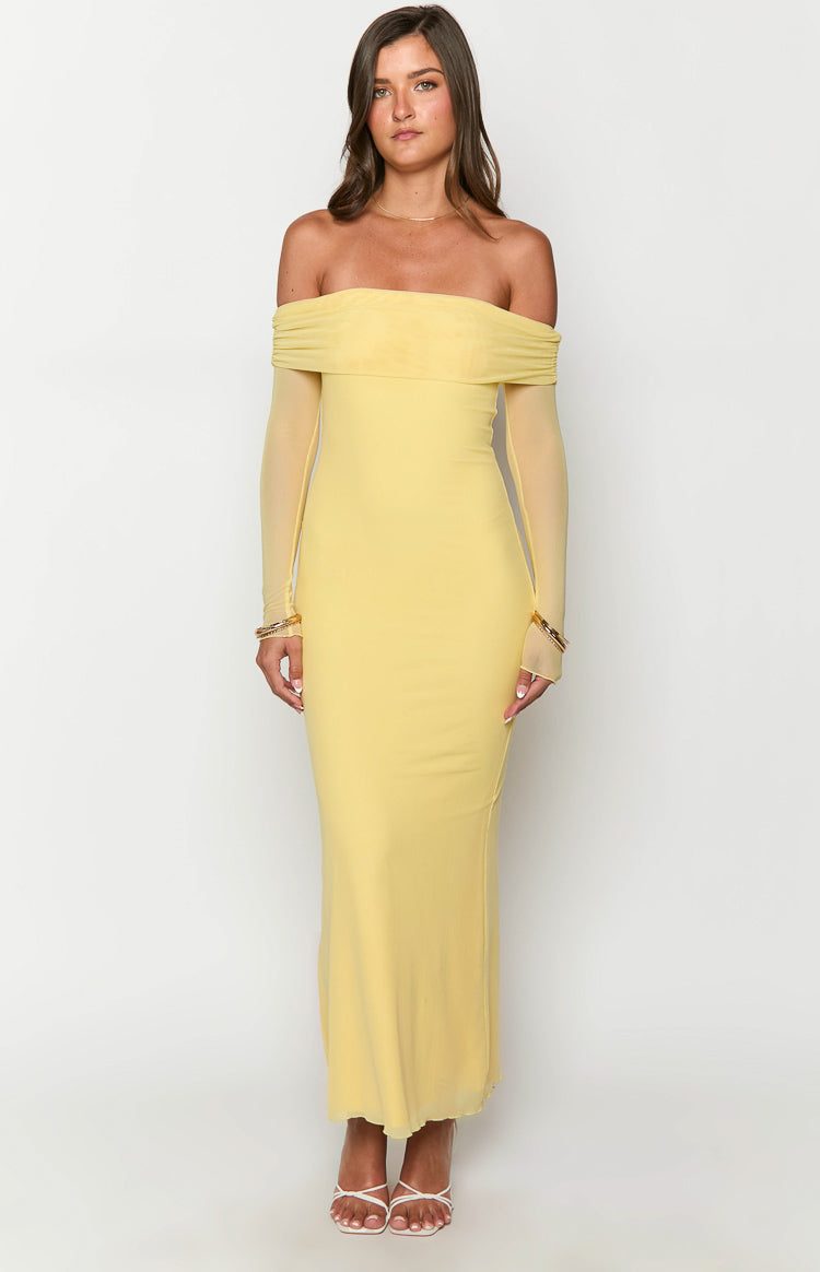 Coraline Yellow Long Sleeve Maxi Dress — 1