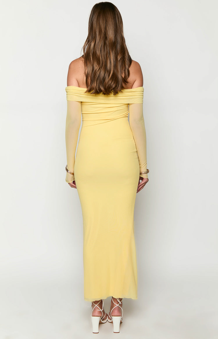 Coraline Yellow Long Sleeve Maxi Dress — 5