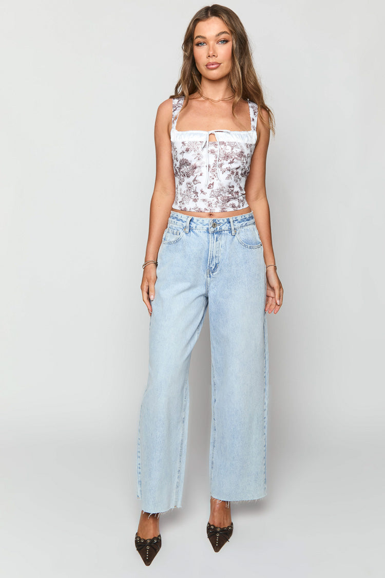 Till Forever Brown Garden Print Top — 6