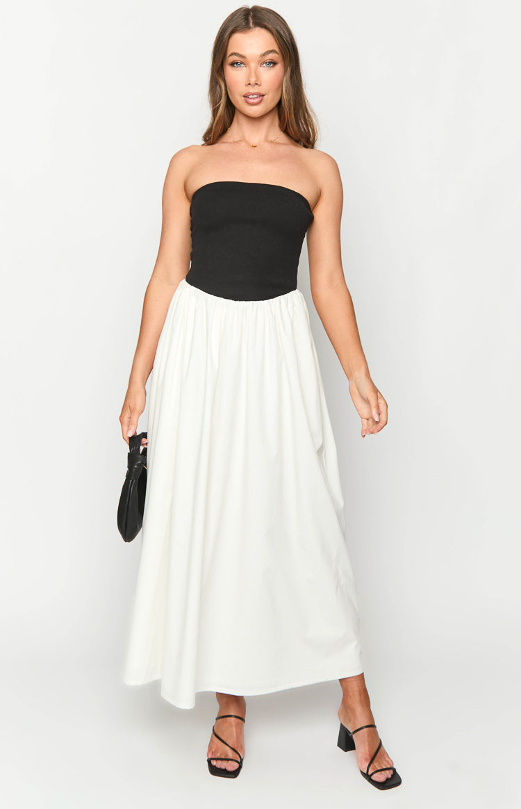 Wakerley Black Contrast Strapless Maxi Dress — 2