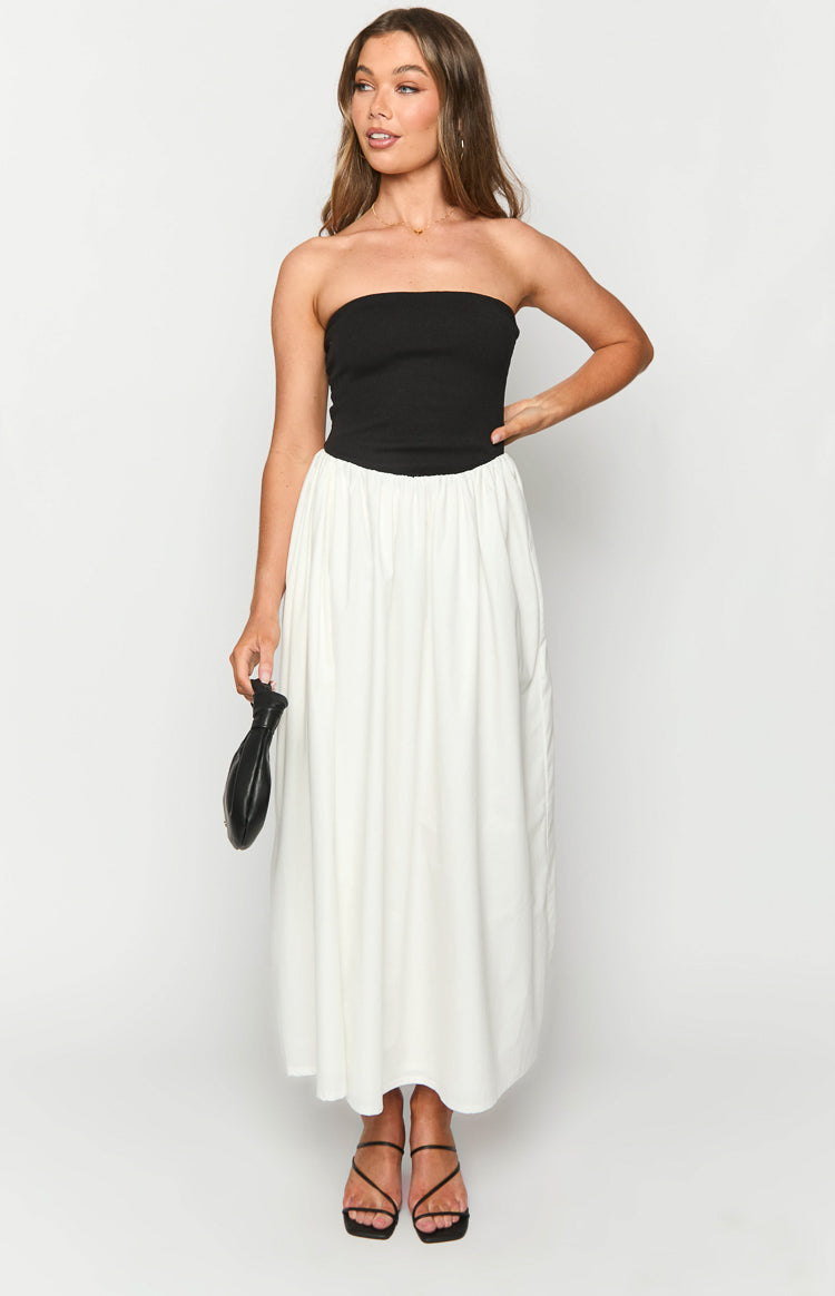 Wakerley Black Contrast Strapless Maxi Dress — 3