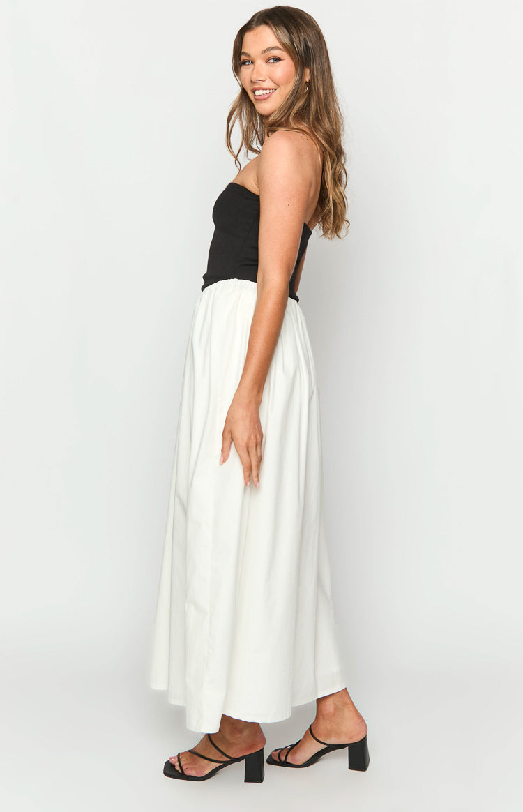 Wakerley Black Contrast Strapless Maxi Dress — 4