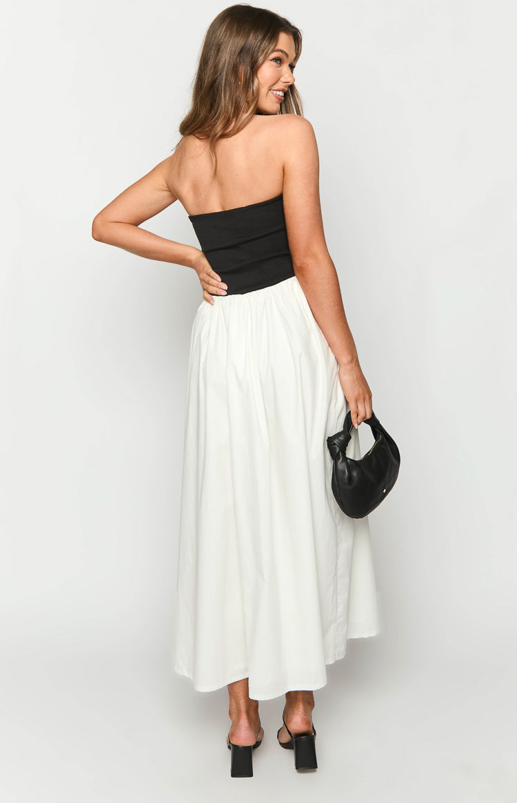 Wakerley Black Contrast Strapless Maxi Dress — 5