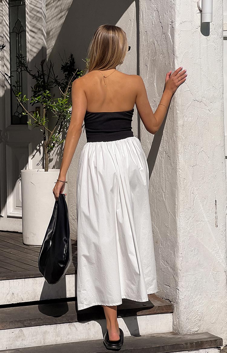 Wakerley Black Contrast Strapless Maxi Dress — 9