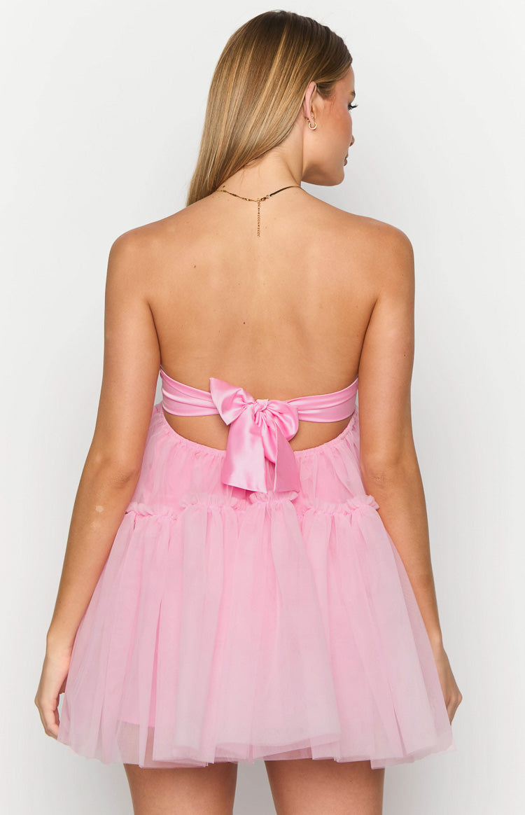 Abigail Pink Strapless Mini Dress — 5