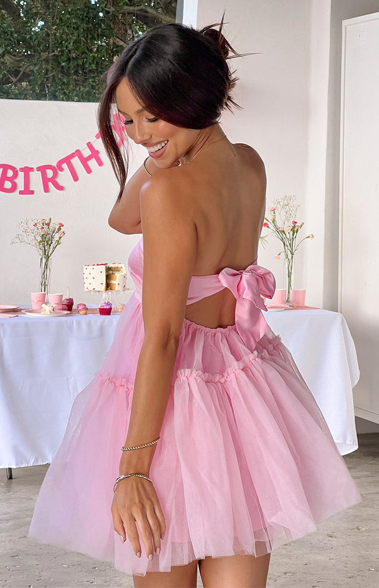 Abigail Pink Strapless Mini Dress — 10