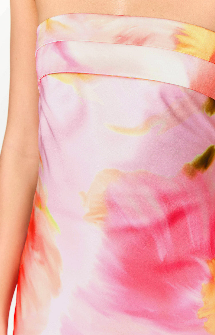 Annie Pink Floral Strapless Mini Dress — 6