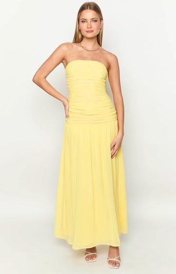 Sinclair Yellow Strapless Maxi Dress — 1
